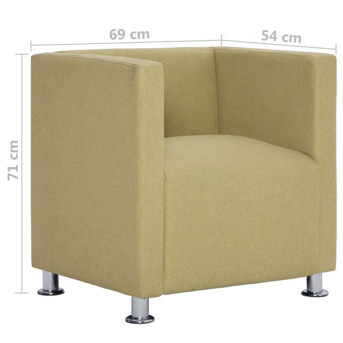 Fauteuil cube Vert Tissu - Photo n°9