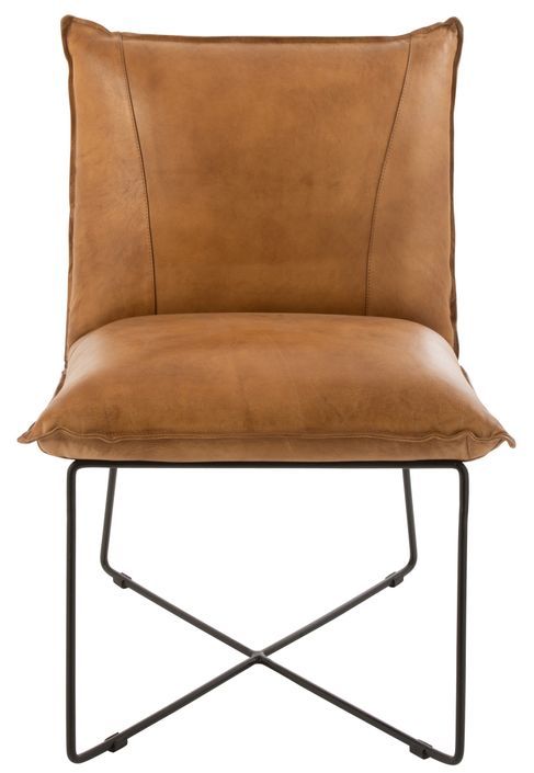 Fauteuil cuir camel Acia - Photo n°2