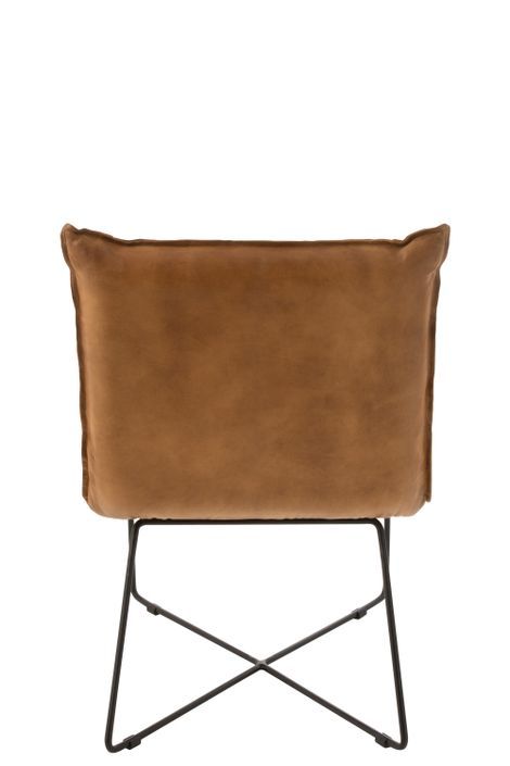 Fauteuil cuir camel Acia - Photo n°4