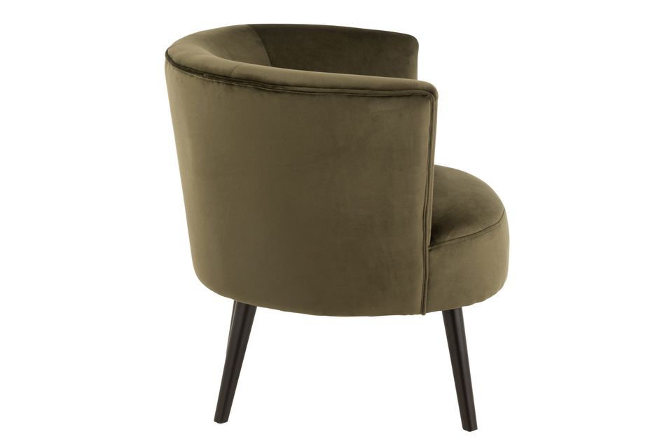 Fauteuil cuve tissu et bois vert Vonai - Photo n°4