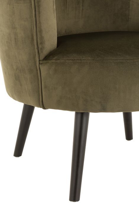 Fauteuil cuve tissu et bois vert Vonai - Photo n°6