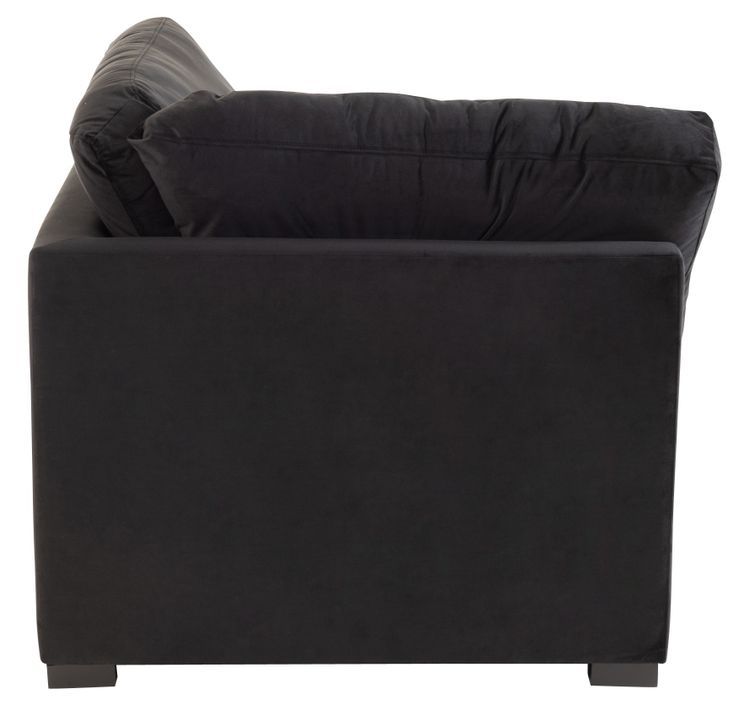 Fauteuil d'angle velours et bois noir Vero - Photo n°3