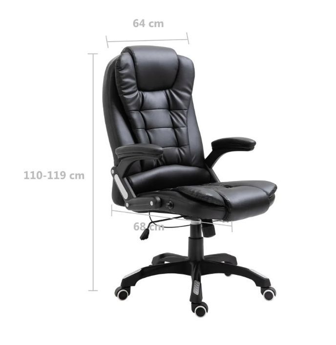 Fauteuil de bureau simili cuir noir Grease - Photo n°9