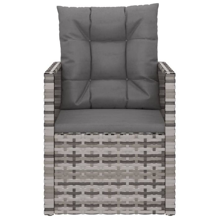 Fauteuil de jardin avec coussins Gris Résine tressée - Photo n°4