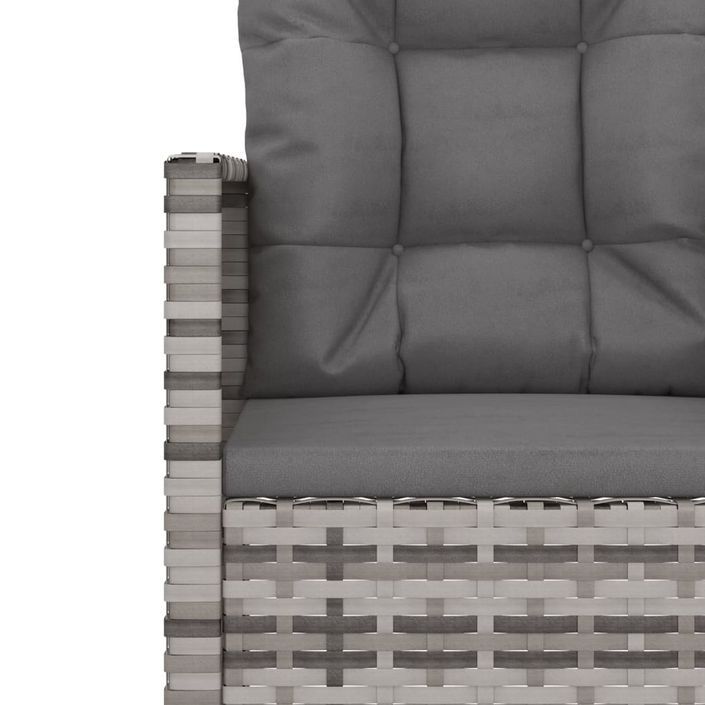 Fauteuil de jardin avec coussins Gris Résine tressée - Photo n°7