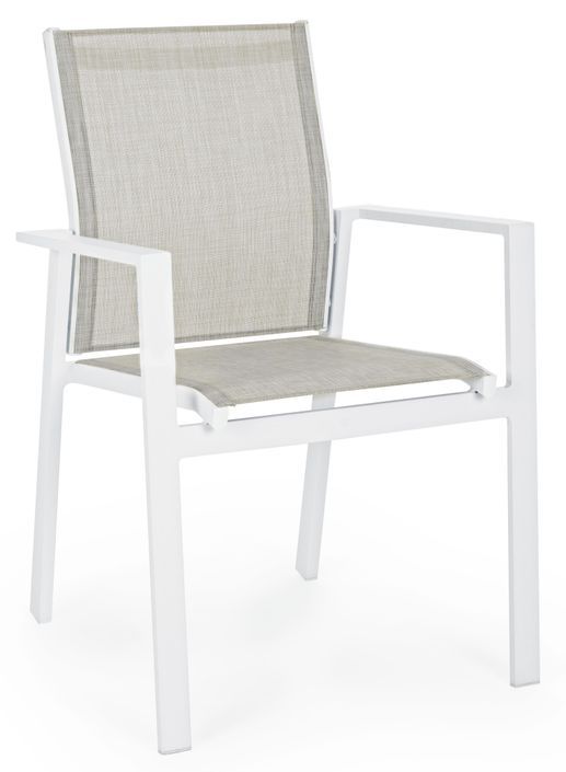 Fauteuil de jardin en aluminium blanc Loki - Lot de 6 - Photo n°1