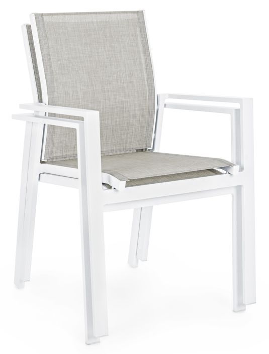 Fauteuil de jardin en aluminium blanc Loki - Lot de 6 - Photo n°3