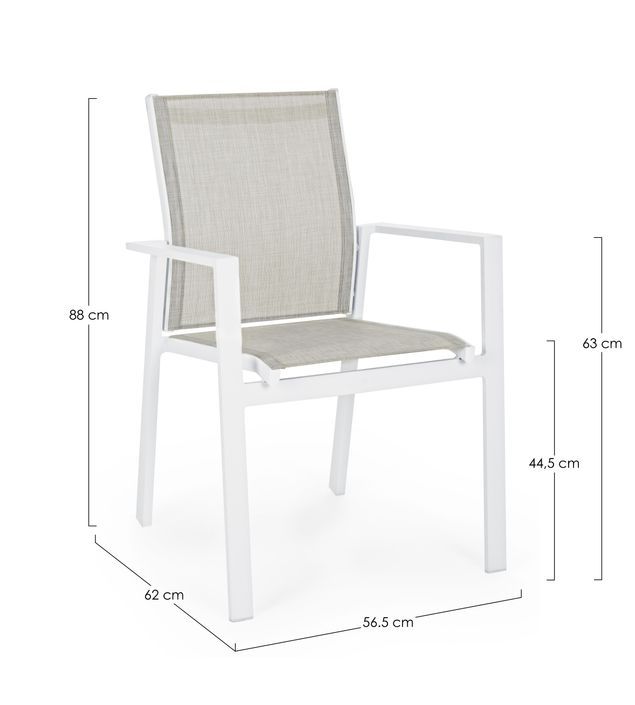 Fauteuil de jardin en aluminium blanc Loki - Lot de 6 - Photo n°8