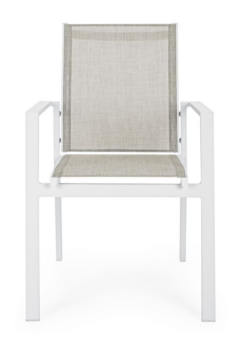 Fauteuil de jardin en aluminium blanc Loki - Lot de 6 - Photo n°9