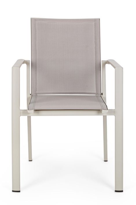 Fauteuil de jardin en aluminium gris taupe Koni - Lot de 4 - Photo n°2