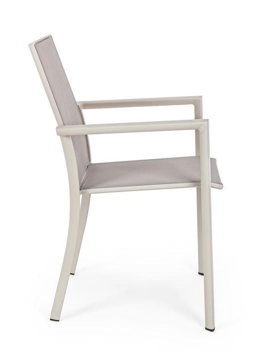 Fauteuil de jardin en aluminium gris taupe Koni - Lot de 4 - Photo n°5