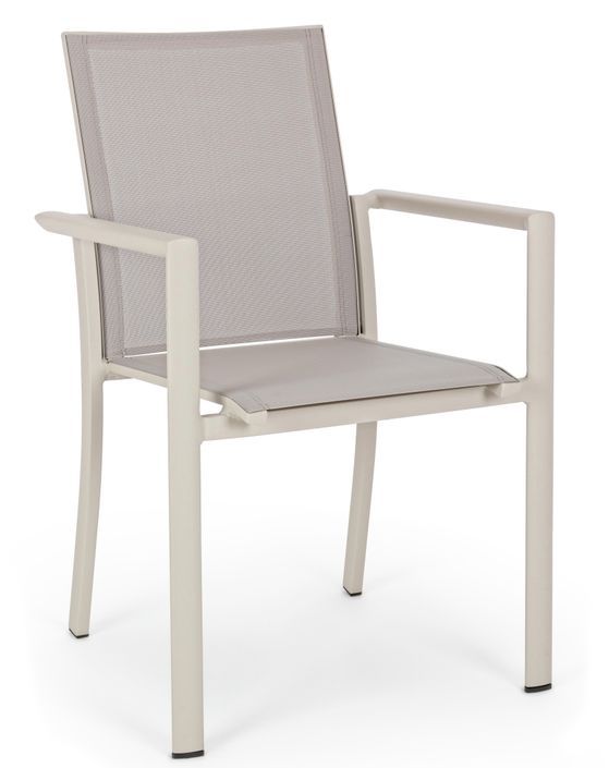 Fauteuil de jardin en aluminium gris taupe Koni - Lot de 4 - Photo n°1