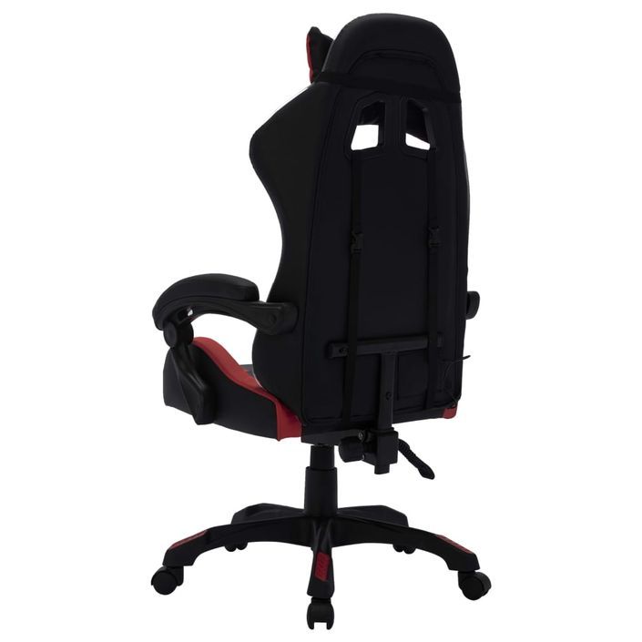 Fauteuil de jeux vidéo avec LED RVB Bordeaux et noir Similicuir 2 - Photo n°6