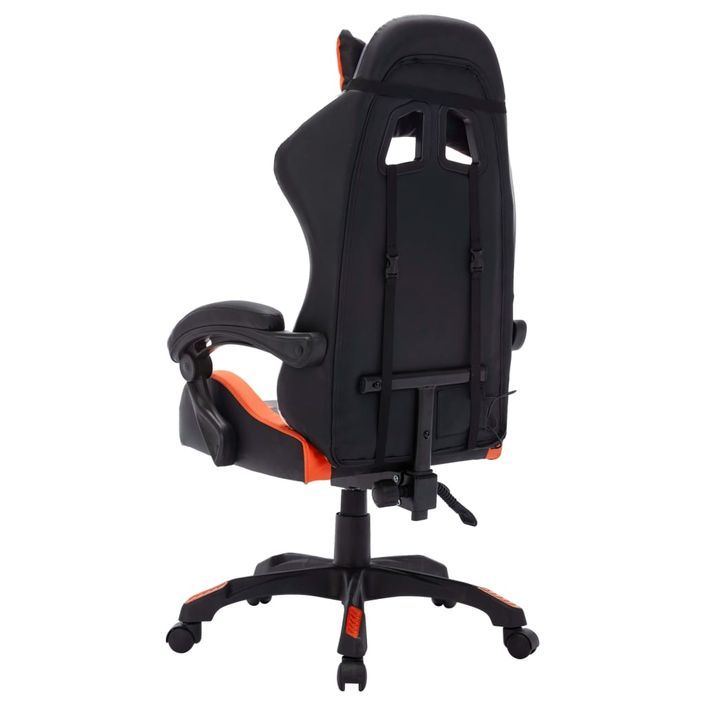 Fauteuil de jeux vidéo avec LED RVB Orange et noir Similicuir 2 - Photo n°6