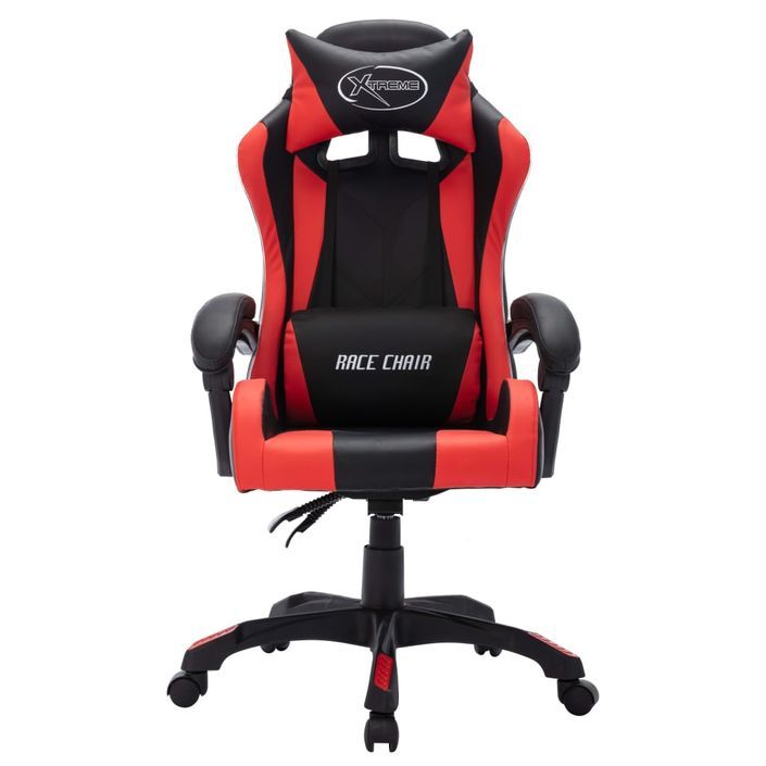 Fauteuil de jeux vidéo avec LED RVB Rouge et noir Similicuir 2 - Photo n°4