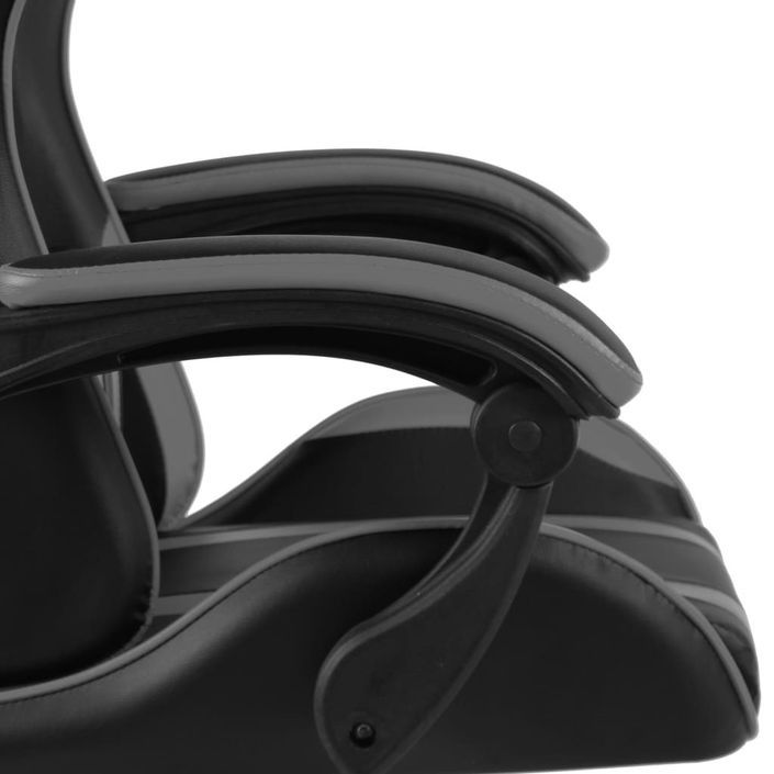 Fauteuil de jeux vidéo avec repose-pied Noir et gris Similicuir - Photo n°5