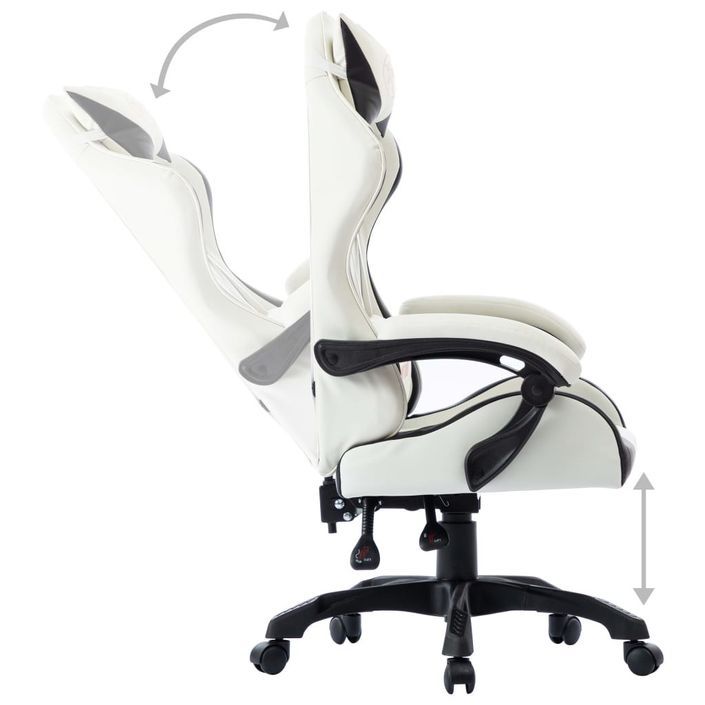 Fauteuil de jeux vidéo Blanc Similicuir 2 - Photo n°4