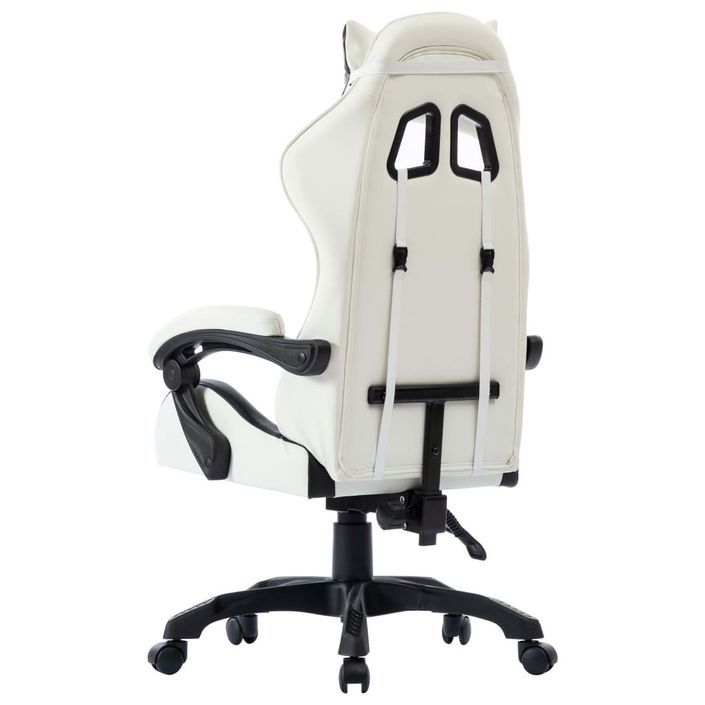 Fauteuil de jeux vidéo Blanc Similicuir 2 - Photo n°5