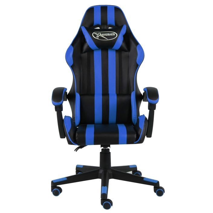 Fauteuil de jeux vidéo Noir et bleu Similicuir - Photo n°2