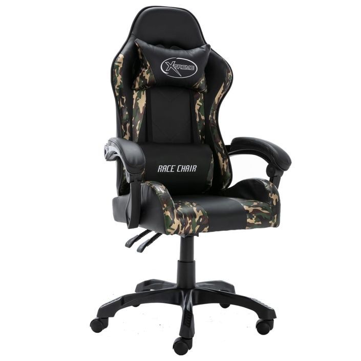 Fauteuil de jeux vidéo Noir et camouflage Similicuir - Photo n°1