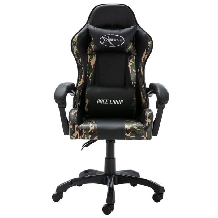 Fauteuil de jeux vidéo Noir et camouflage Similicuir - Photo n°2