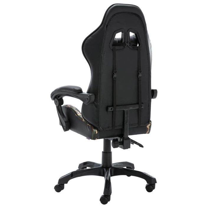 Fauteuil de jeux vidéo Noir et camouflage Similicuir - Photo n°3