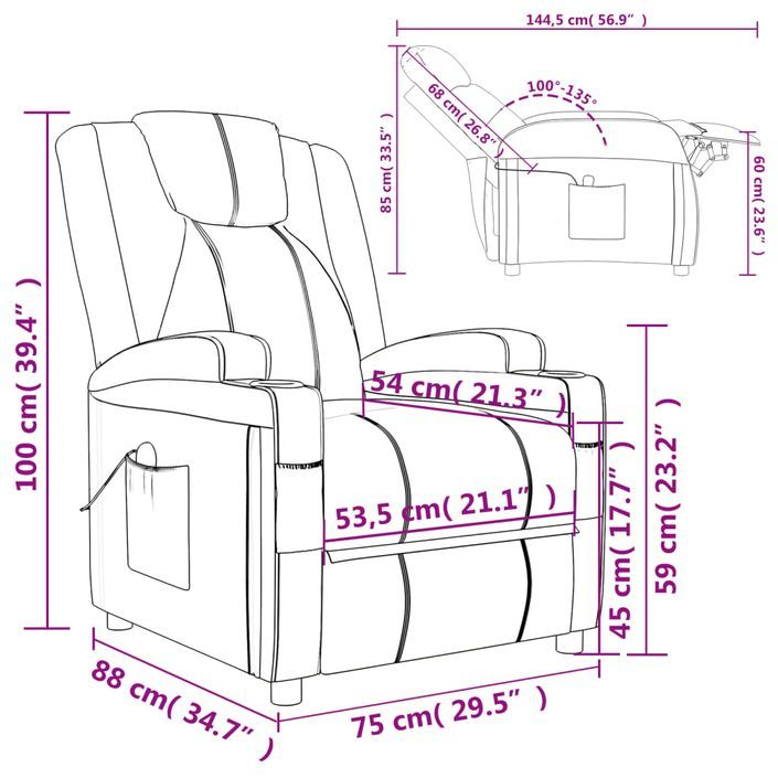 Fauteuil de massage Anthracite Similicuir - Photo n°11