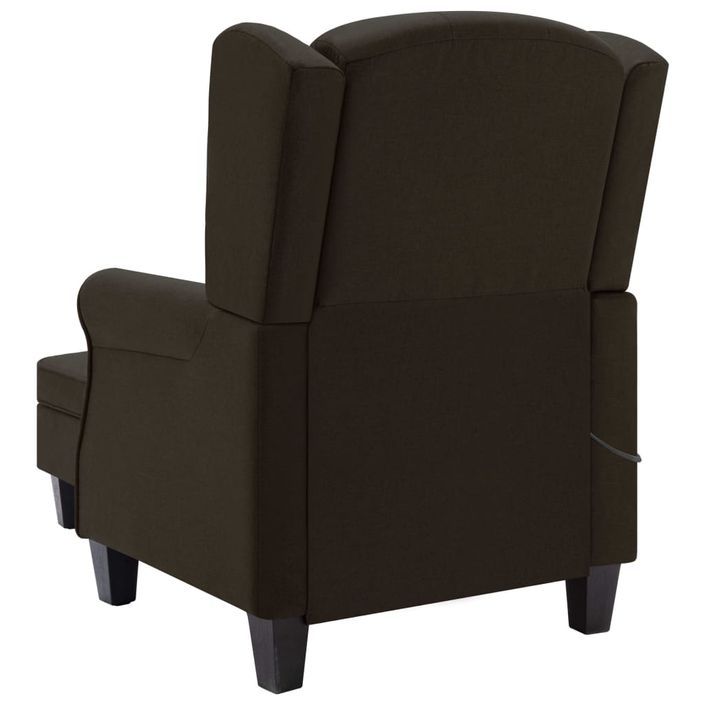 Fauteuil de massage avec repose-pied Marron foncé Tissu - Photo n°6