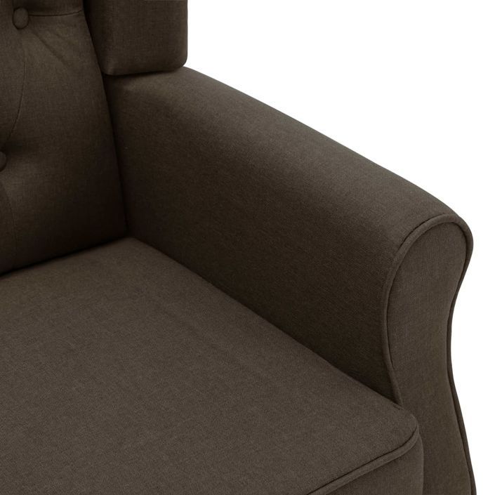 Fauteuil de massage avec repose-pied Marron Tissu 2 - Photo n°7