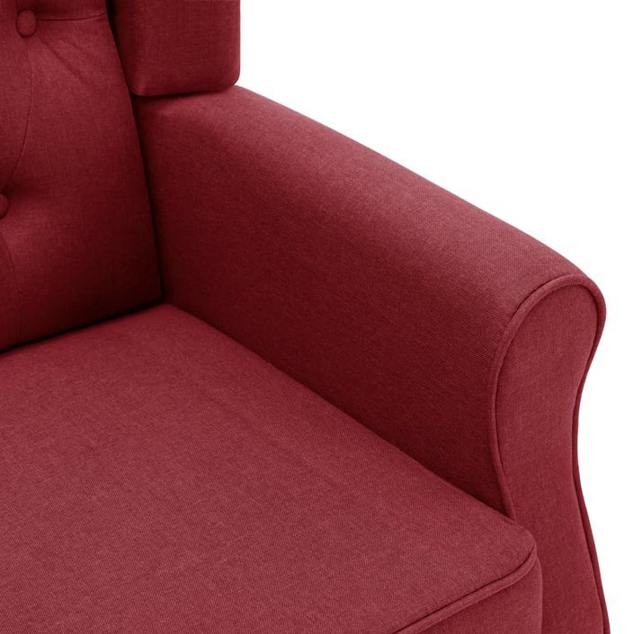 Fauteuil de massage avec repose-pied Rouge bordeaux Tissu - Photo n°7