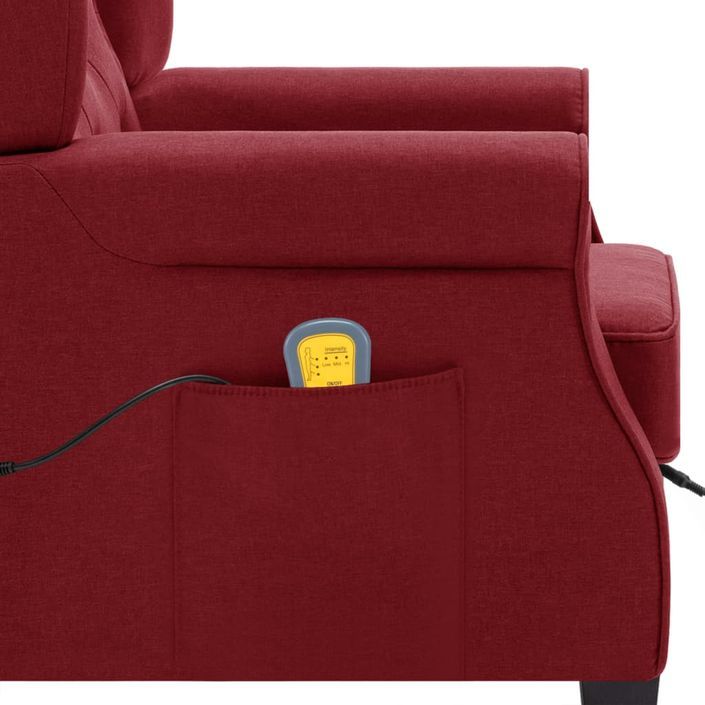 Fauteuil de massage avec repose-pied Rouge bordeaux Tissu - Photo n°8