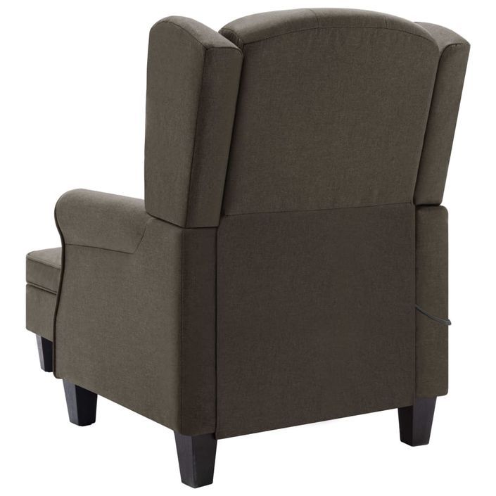 Fauteuil de massage avec repose-pied Taupe Tissu - Photo n°6