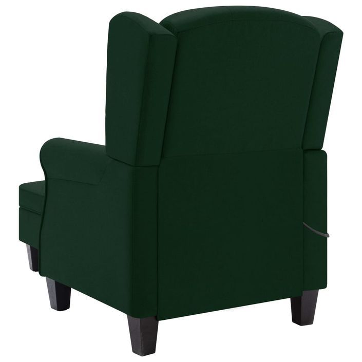 Fauteuil de massage avec repose-pied Vert foncé Tissu - Photo n°6