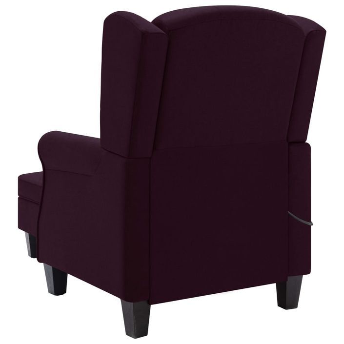 Fauteuil de massage avec repose-pied Violet Tissu - Photo n°6