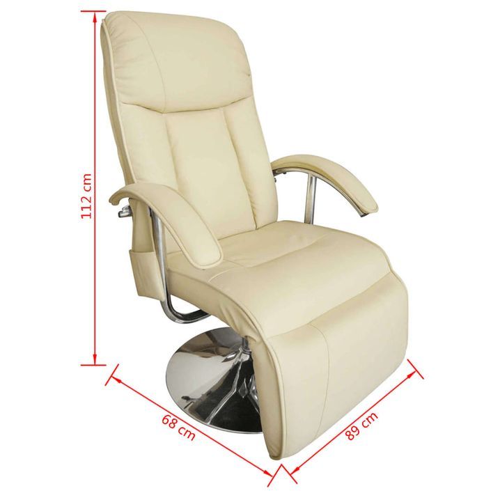 Fauteuil de massage Blanc crème Similicuir - Photo n°3