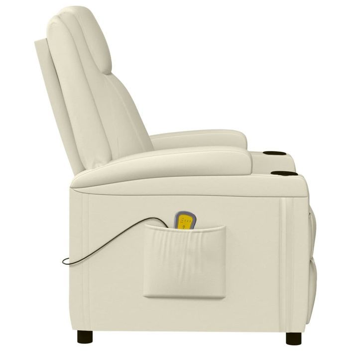 Fauteuil de massage blanc crème similicuir - Photo n°4