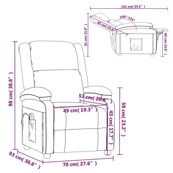 Fauteuil de massage Cappuccino Similicuir - Photo n°11