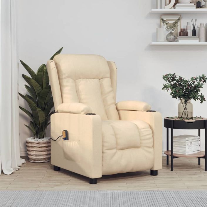 Fauteuil de massage Crème Tissu - Photo n°1