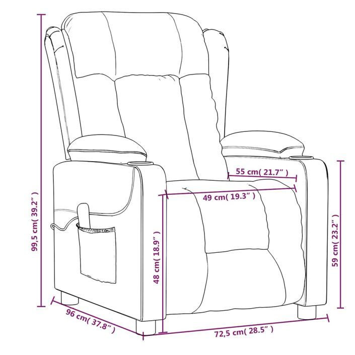 Fauteuil de massage Crème Tissu - Photo n°11