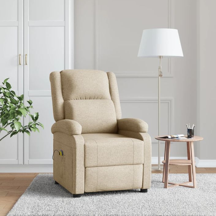 Fauteuil de massage Crème Tissu - Photo n°1