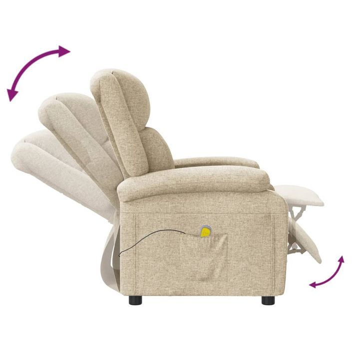 Fauteuil de massage Crème Tissu - Photo n°7