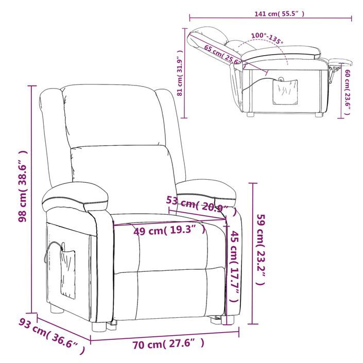 Fauteuil de massage Crème Tissu - Photo n°11