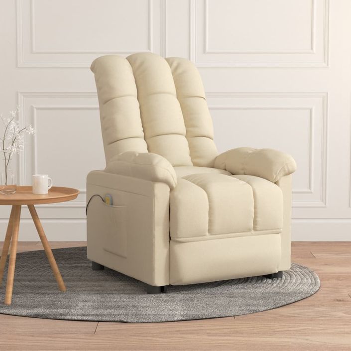 Fauteuil de massage Crème Tissu - Photo n°1