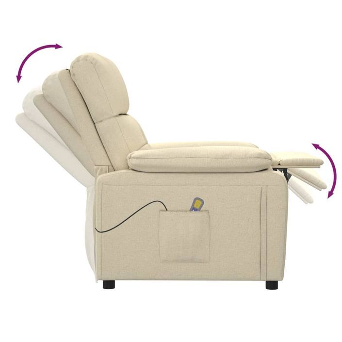 Fauteuil de massage Crème Tissu - Photo n°7