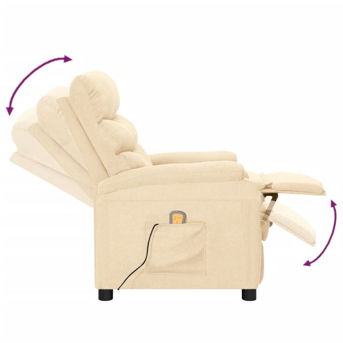 Fauteuil de massage Crème Tissu - Photo n°6