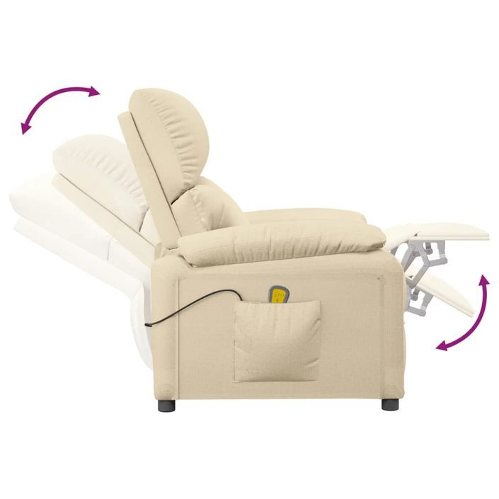 Fauteuil de massage Crème Tissu - Photo n°7