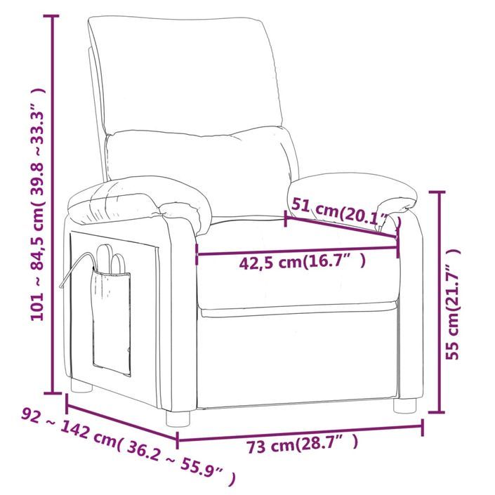 Fauteuil de massage Crème Tissu - Photo n°11