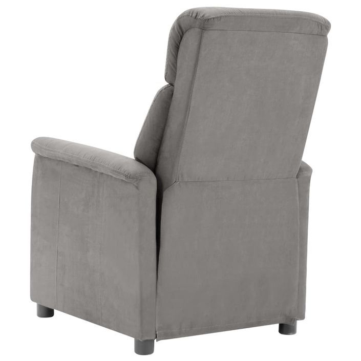 Fauteuil de massage électrique Gris clair Similicuir daim - Photo n°4