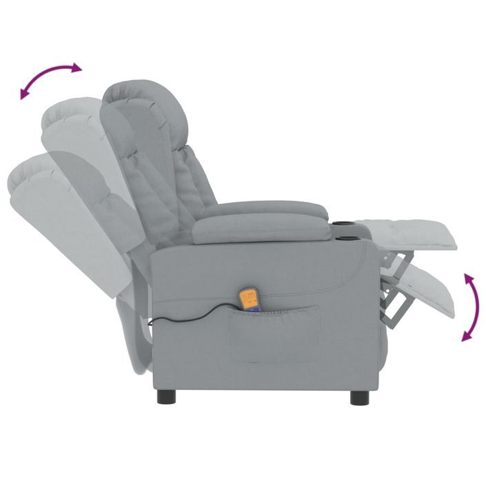 Fauteuil de massage Gris clair Tissu - Photo n°6