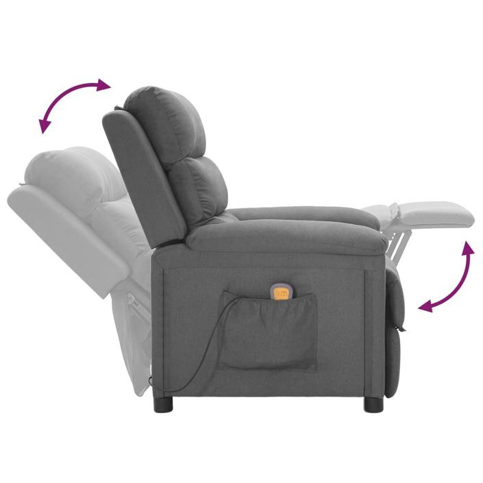 Fauteuil de massage Gris clair Tissu - Photo n°5